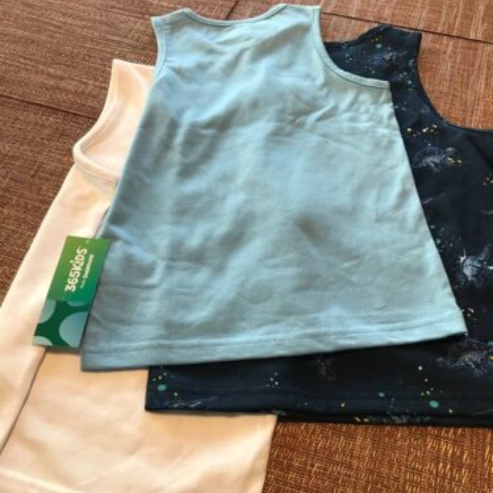 Garanimals 365 Kids 3 Pack Dino Wild/Navy/Lt Blue Tank Top Youth Size 5 Kids NEW - Picture 4 of 4